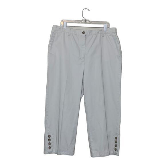 Lands' End beige cropped elastic waist pants size 18 - Picture 6 of 10